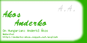 akos anderko business card